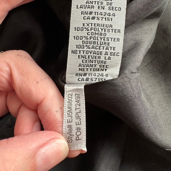 Eliza J Fit & Flare Black Watercolor Dress Sleeveless Belted Size 6 - Picture 9 of 12